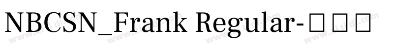 NBCSN_Frank Regular字体转换